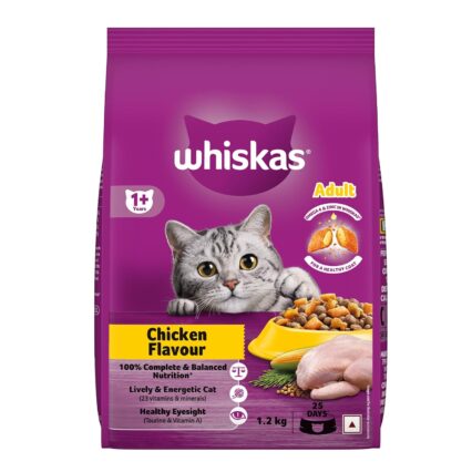 Whiskas Adult (1+ Years) Dry Cat Food  - Chicken Flavour (1.2 kg | 3 kg)