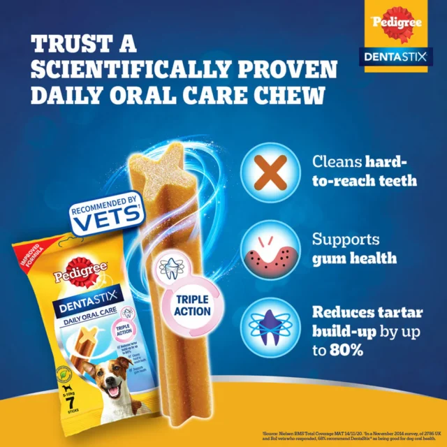 Pedigree Dentastix Oral Care – Adult Small Breed (5–10 kg), 110 g (7 sticks) – 10‑Pack Box - Image 2