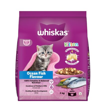 Whiskas Junior Mother Cat & Kitten (2-12 Months) Dry Cat Food, Ocean Fish Flavour (3kg | 6.5kg)