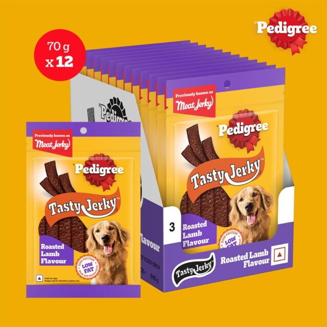 Pedigree Meat Jerky Stix Dog Treat – Roasted Lamb Flavour (80g × 12 Packs) - Image 2