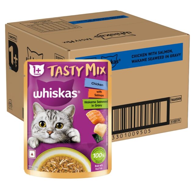Whiskas Tasty Mix - Chicken With Salmon Wakame Seaweed in 70g (Pack Of 1 / 14 / 28) - Image 5