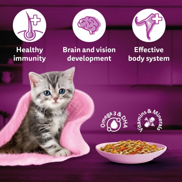 Whiskas Tasty Mix Kitten (2-12 Months) Wet Cat Food, Seafood Cocktail Carrot Flavour in Gravy, 70g (Pack Of 1 / 14 / 28) - Image 19