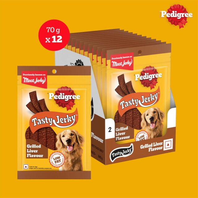 Pedigree Meat Jerky Stix Dog Treat – Grilled Liver Flavour (80g × 12 Packs) - Image 2