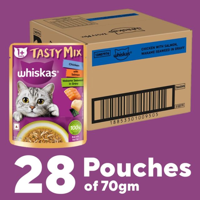 Whiskas Tasty Mix - Chicken With Salmon Wakame Seaweed in 70g (Pack Of 1 / 14 / 28) - Image 6