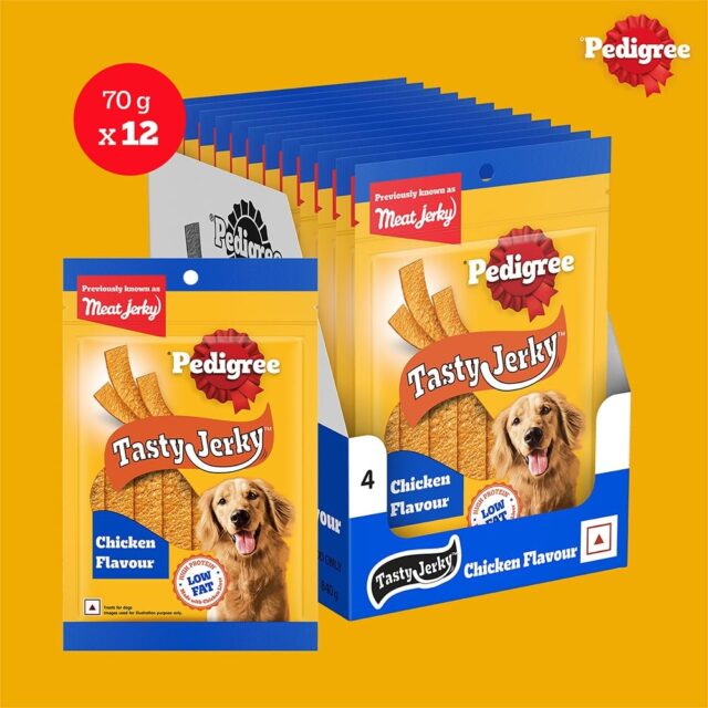 Pedigree Meat Jerky Stix Dog Treat – Barbecued Chicken Flavour (80g × 12 Packs) - Image 2