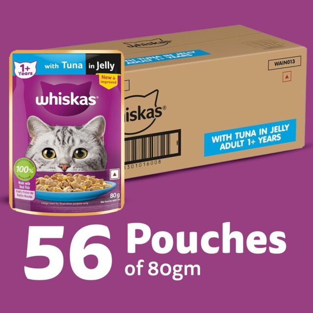 Whiskas Adult (1+ Years) Tuna in Jelly Wet Cat Food – 80g (Pack of 1 / 14 / 56) - Image 6