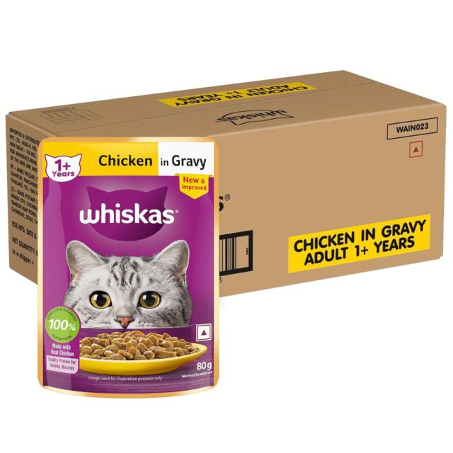 Whiskas Adult Chicken in Gravy – 80g (Pack of 1 / 14 / 56) - Image 3