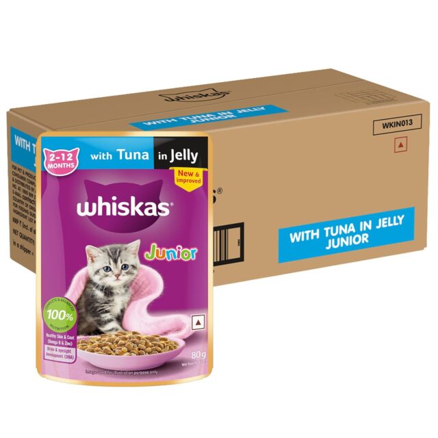 Whiskas Junior Kitten (2–12 Months) Tuna in Jelly Wet Cat Food – 80g (Pack of 1 / 14 / 56) - Image 5