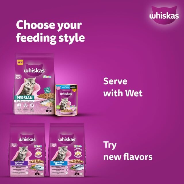 Whiskas Persian Kitten (2–12 Months) Dry Cat Food (400 g | 1.1 kg | 2.8 kg | 6.8 kg) - Image 8