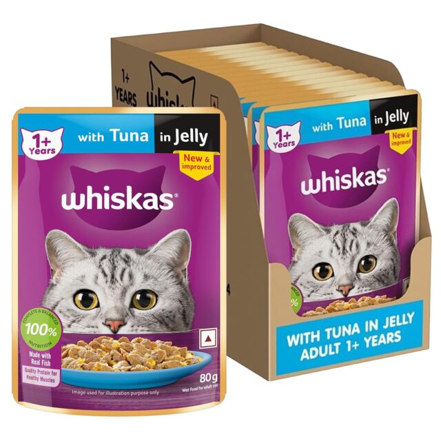 Whiskas Adult (1+ Years) Tuna in Jelly Wet Cat Food – 80g (Pack of 1 / 14 / 56) - Image 3