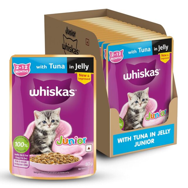Whiskas Junior Kitten (2–12 Months) Tuna in Jelly Wet Cat Food – 80g (Pack of 1 / 14 / 56) - Image 3
