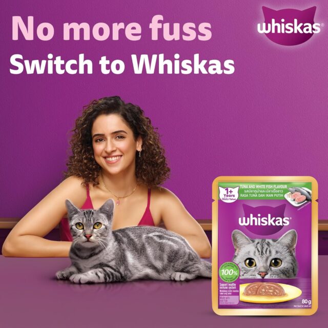 Whiskas Adult (1+ Years) Wet Cat Food, Tuna & White Fish Flavour 80g (Pack of 1 / 14 / 28) - Image 2