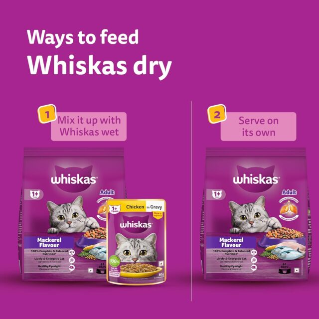 Whiskas Adult (1+ Years) Dry Cat Food – Mackerel Flavour (480 g | 1.2 kg | 3 kg | 7 kg) - Image 6