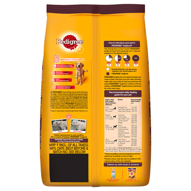 Pedigree Adult Dry Dog Food – Meat & Rice (1kg | 2.8kg) - Image 2