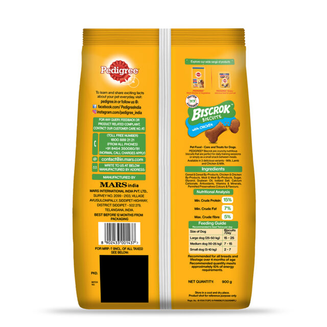 Pedigree Biscrok Biscuits Chicken Flavor (500g & 900g) - Image 8