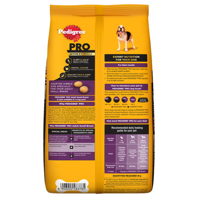 Pedigree PRO Adult Small Breed – Premium Dog Food (1.2kg | 3kg) - Image 2