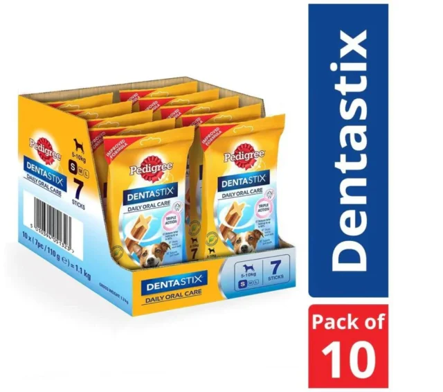 Pedigree Dentastix Oral Care – Adult Small Breed (5–10 kg), 110 g (7 sticks) – 10‑Pack Box
