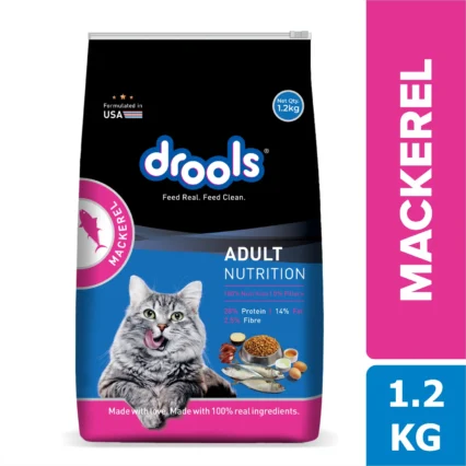 Drools Adult Dry Cat Food – Real Mackerel (1.2kg | 3kg)