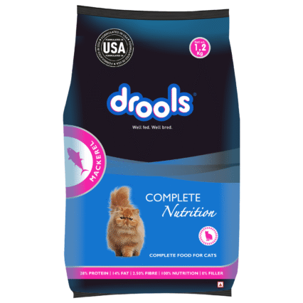 Drools Adult Dry Cat Food – Mackerel | Complete Nutrition for Cats (1.2kg | 3kg | 7 kg)