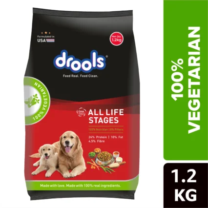 Drools All Lifestages 100% Veg Dry Dog Food – (1.2kg | 3kg)