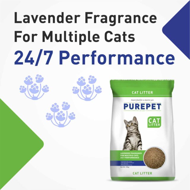 Purepet Lavender Scented Clumping Cat Litter (5kg | 10kg) - Image 5