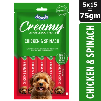 Drools Chicken & Spinach Creamy Dog Treats (5 Sticks)