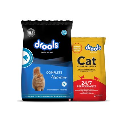 Drools Adult Dry Cat Food - Ocean Fish 7 kg + Free 5 kg Drools Cat Litter