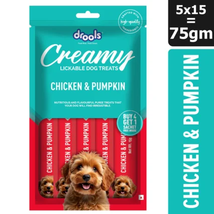 Drools Chicken & Pumpkin Creamy Dog Treats (5 Sticks)