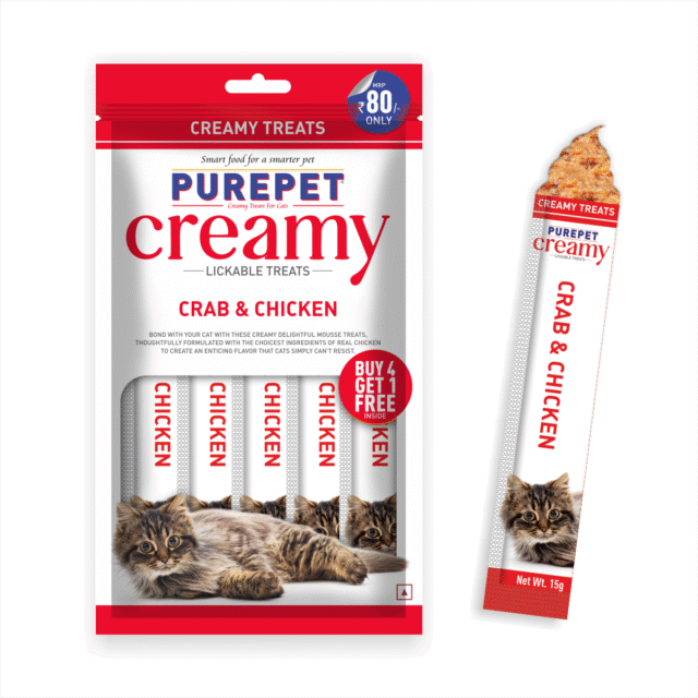 Purepet Crab & Chicken Creamy Cat Lickable Treats