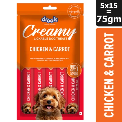Drools Chicken & Carrot Creamy Dog Treats (5 Sticks)