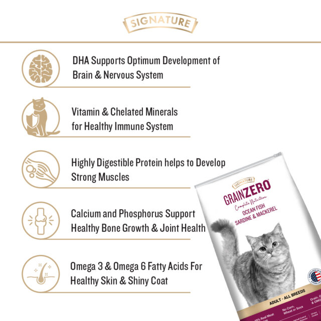 Signature Grain Zero Ocean Fish - Sardine and Mackerel Adult Cat Dry Food - Image 4