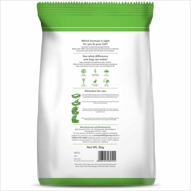 Purepet Lavender Scented Clumping Cat Litter (5kg | 10kg) - Image 7