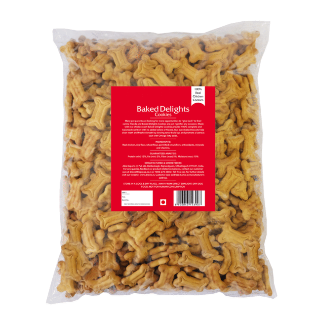 Baked Delights Chicken Flavour – Real Chicken Baked Cookies, Bone Shaped Dog Treats, 800 g - Image 2