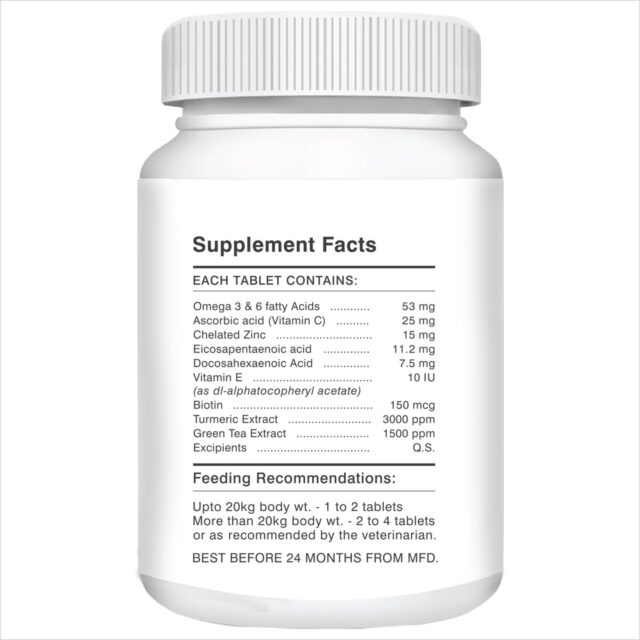 Drools Absolute Skin + Coat Tablet – Dog Supplement (50 Pieces | 110 Pieces) - Image 2