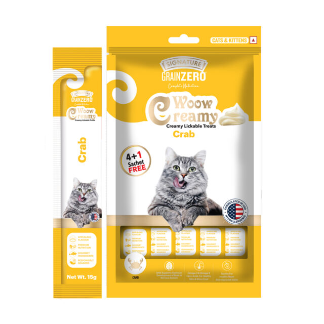 Grain Zero Creamy Lickable Treats Combo for Cats – 5 Pcs Pack - Image 2