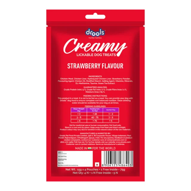 Drools Strawberry Creamy Dog Treats (5 Sticks) - Image 2