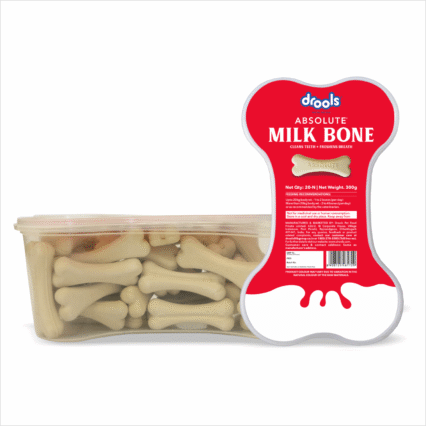 Drools Absolute Milk Bone Jar – Dog Treats (300 g – 20 Pieces | 600 g – 40 Pieces)
