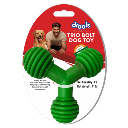 Drools Non-Toxic Rubber Trio Bolt Dog Toy, Puppy/Dog Teething Toy