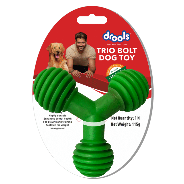 Drools Non-Toxic Rubber Trio Bolt Dog Toy, Puppy/Dog Teething Toy