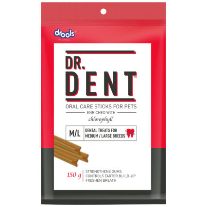 Drools Dr. Dent Oral Care Sticks – Medium & Large Breed Dogs, 150 g