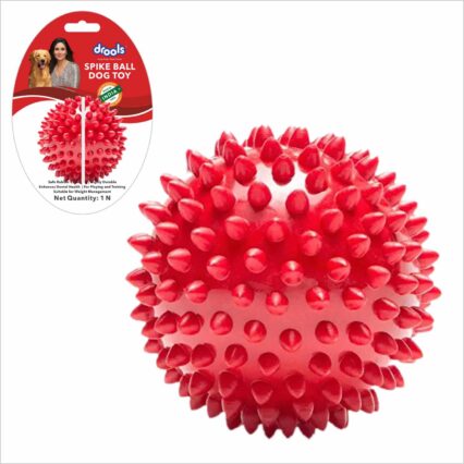 Drools Non-Toxic Rubber Stud Spike Hard Ball Chew Toy, Puppy/Dog Teething Toy