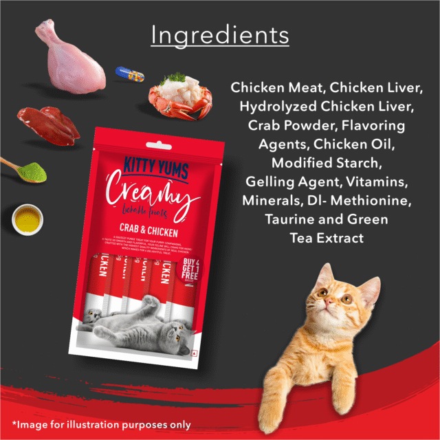 Kitty Yums Crab & Chicken Creamy Cat Treats (5 Sticks) - Image 4