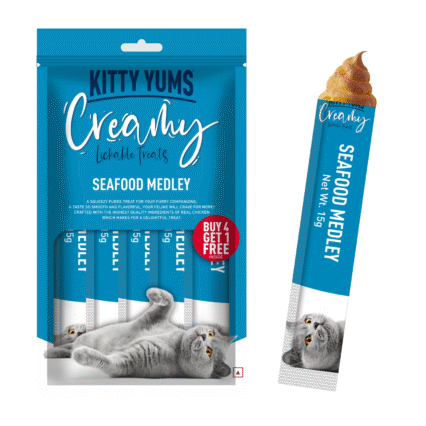 Kitty Yums Seafood Medley Creamy Cat Treats (5 Sticks)