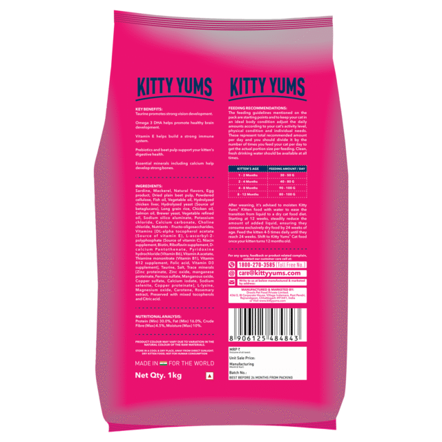 Kitty Yums Ocean Fish - Kitten Dry Cat Food 1kg (with Free Container) - Image 3