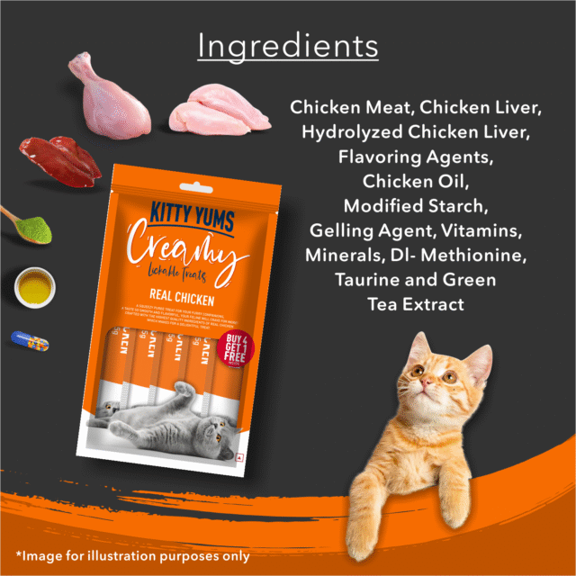Kitty Yums Real Chicken Creamy Cat Treats (5 Sticks) - Image 5