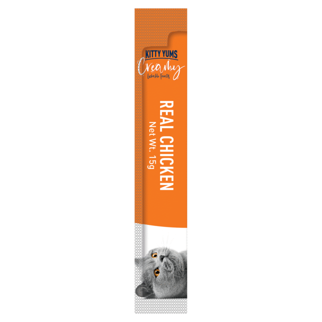 Kitty Yums Real Chicken Creamy Cat Treats (5 Sticks) - Image 2