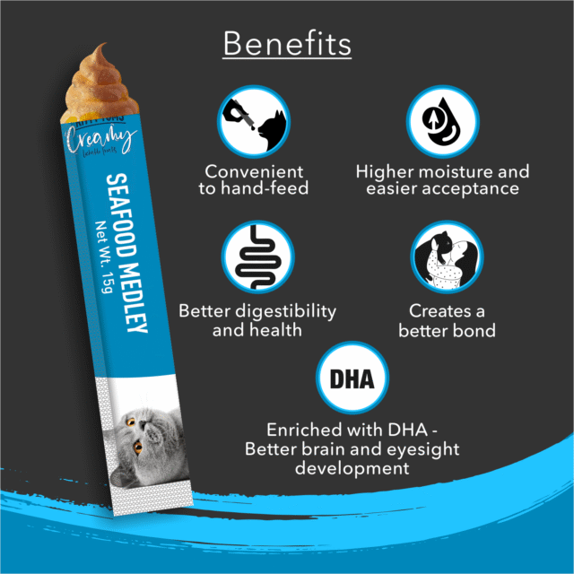 Kitty Yums Seafood Medley Creamy Cat Treats (5 Sticks) - Image 8