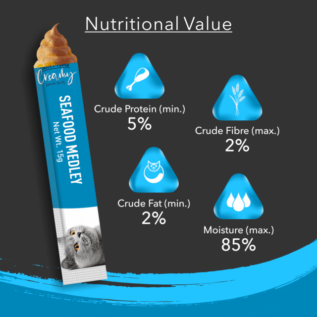 Kitty Yums Seafood Medley Creamy Cat Treats (5 Sticks) - Image 6