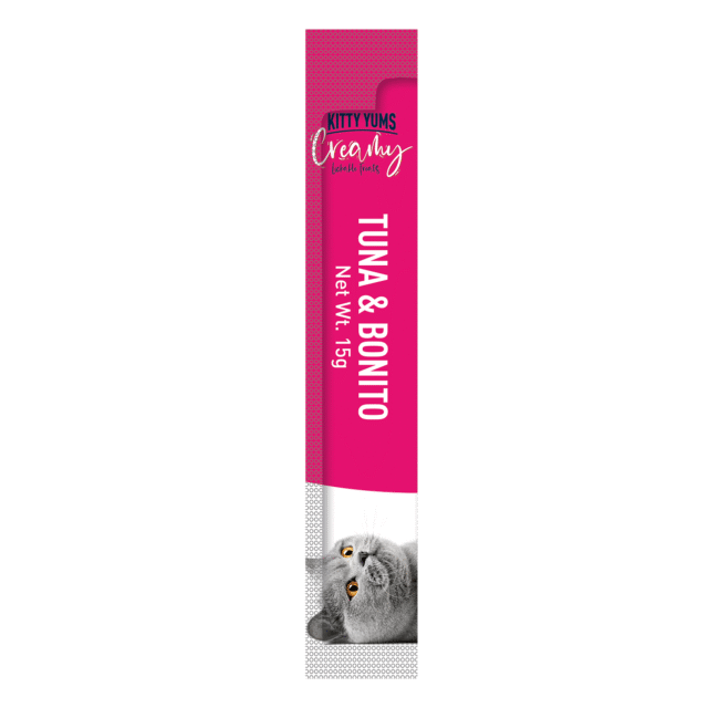 Kitty Yums Tuna & Bonito Creamy Cat Treats (5 Sticks) - Image 2