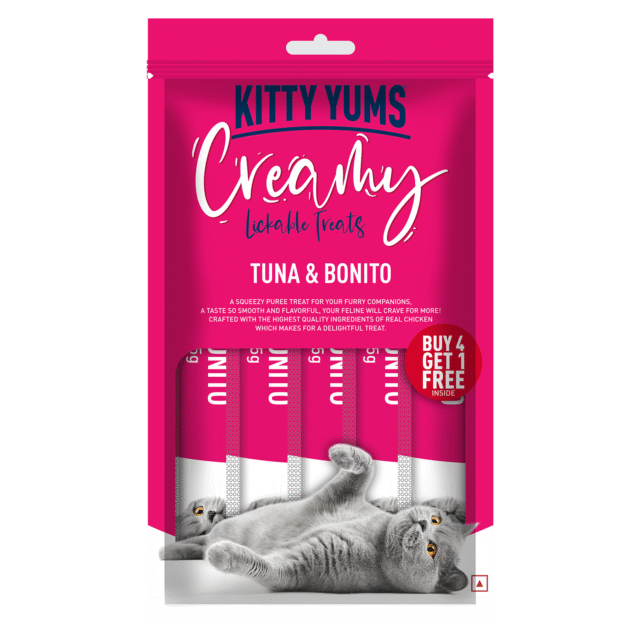 Kitty Yums Tuna & Bonito Creamy Cat Treats (5 Sticks) - Image 3